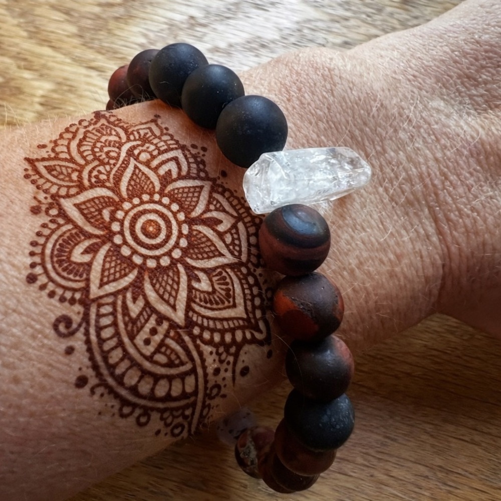 Mala Bracelet with Clear Crystal Quartz Unisex